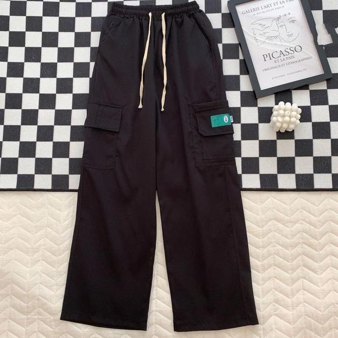 Celana Cargo Korea Casual Pria Baggy Pants Bagian Tipis Kulot Oversize Korean Style Celana Cargo Pan