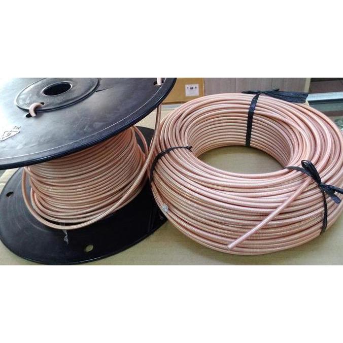 TERMURAH - Cable Teflon RG58, Double Grounding, Inner Tunggal, Material Perak.