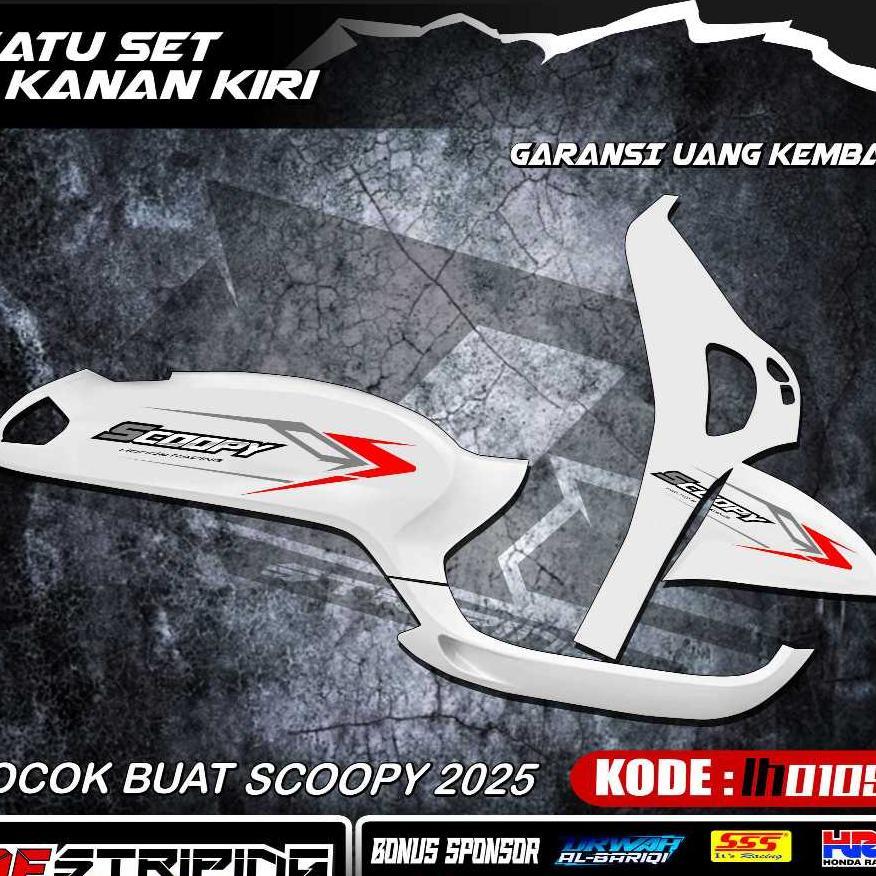 Ih0105 Striping Scoopy 2025 Transparan Motif Simpel Stiker Honda Scoopy New 2025 Stiker Skotlet Simp