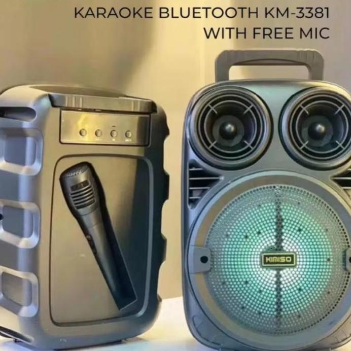 Speaker Bluetooth Portable 6'8 Inch Kimiso Km-3381 / Mkc-338 Plus Mic X-Bass