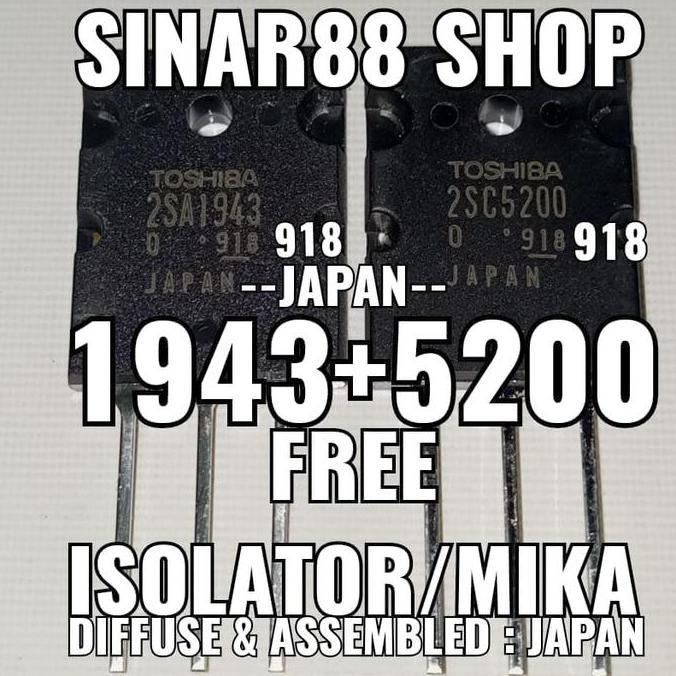 LOT918 LOT 918 ORIGINAL HRG 1 SET/PSG TR TRANSISTOR TOSHIBA 2SA1943 2SC5200 1943 5200 FINAL