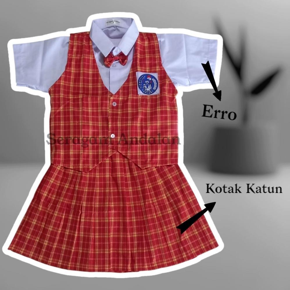 Diskon Seragam Sekolah Tk/Paud Kotak Merah