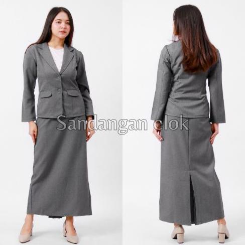Free Ongkir One Set Blazer Formal Wanita Dan Rok Span Panjang - Setelan Rok Dan Blazer Wanita - Sete