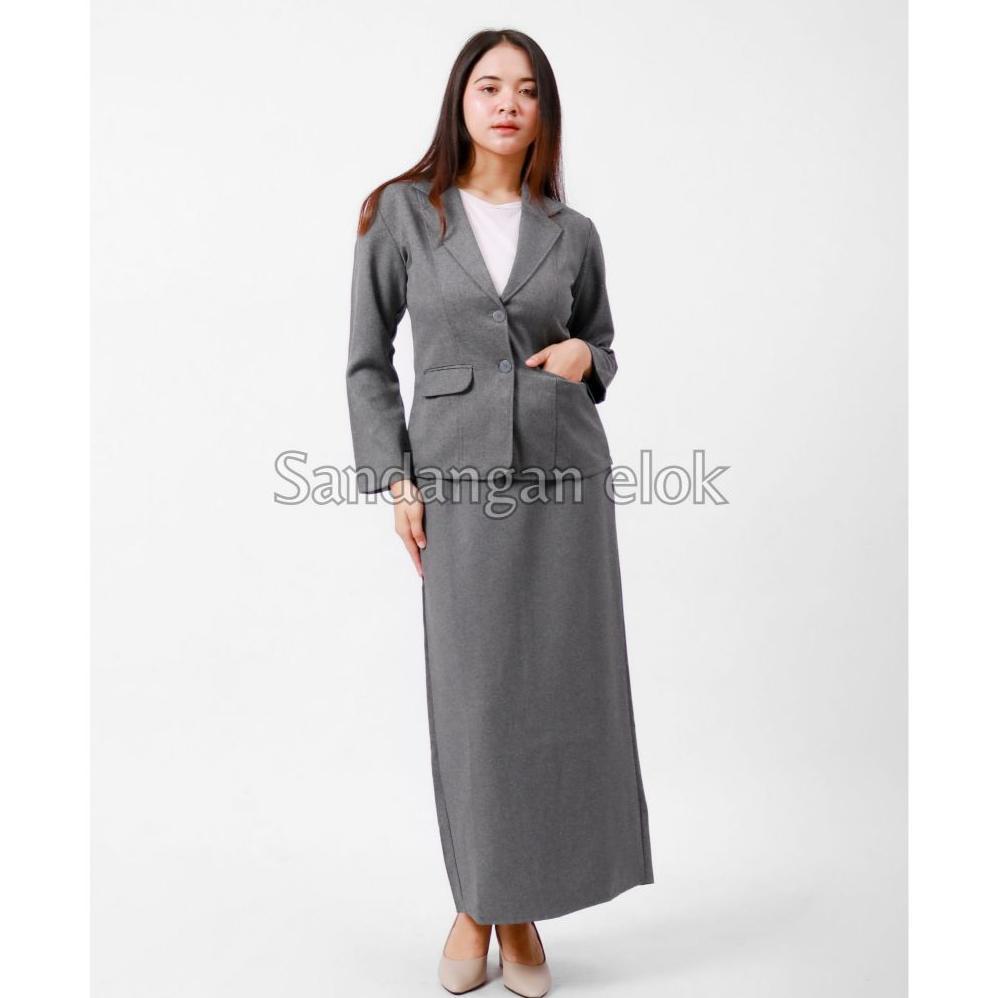 Diskon One Set Blazer Formal Wanita Dan Rok Span Panjang - Setelan Rok Dan Blazer Wanita - Setelan J