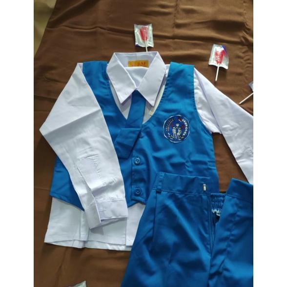 Free Ongkir Seragam Tk Nasional Seragam Biru Putih Panjang Seragam Sekolah Seragam Tk Paket Lengkap