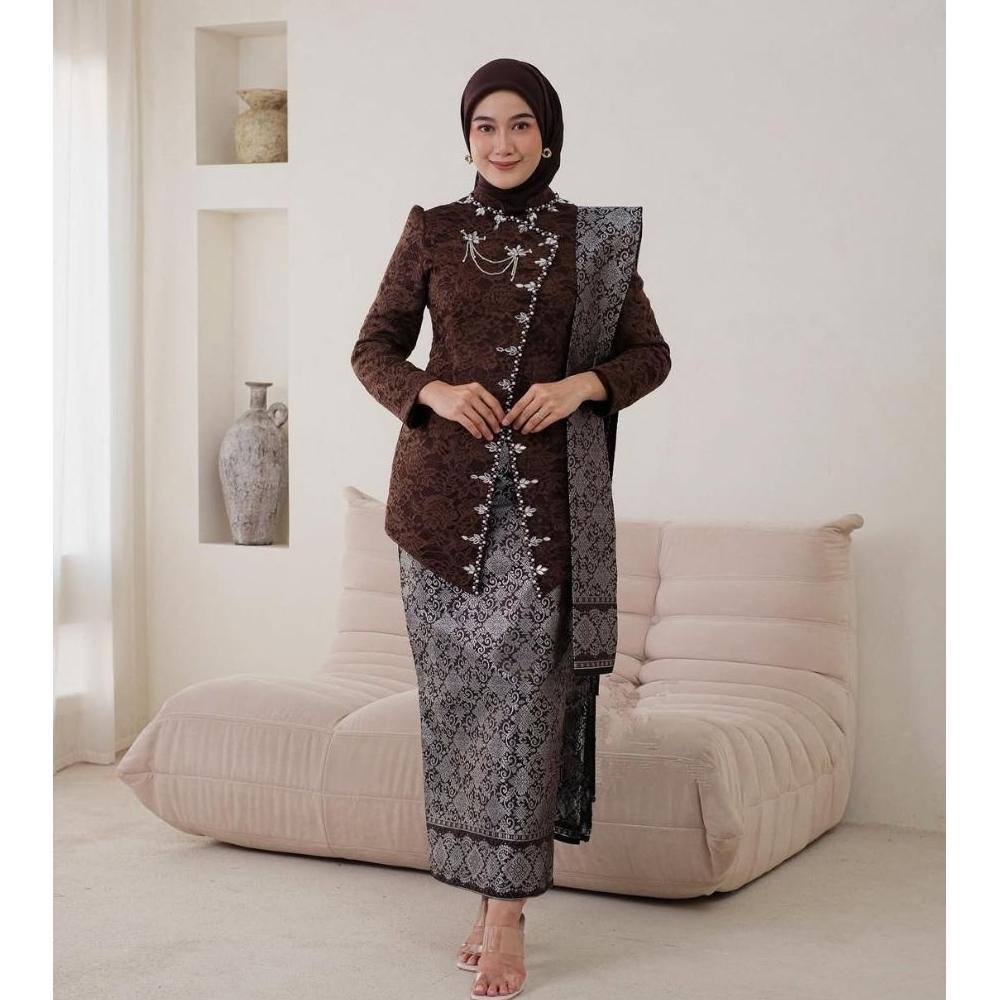 Diskon Viona Batik - Kebaya Couple Termurah Kebaya Janggan Pasangan Couple Mahogany Wisuda Tunangan 