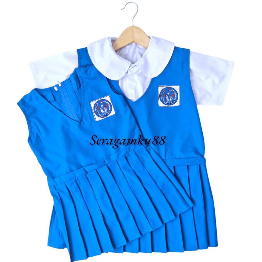 Best Seller Seragam Tk Nasional Biru Binhur Mrek Tular / Seragam Tk Putih Biru Pendek / Seragam Anak