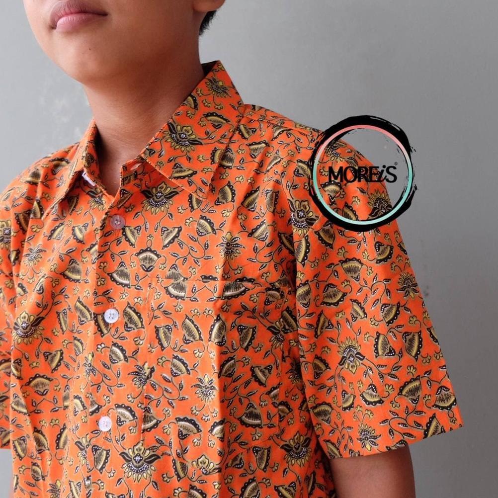 Free Ongkir Seragam Baju Batik Sd/Mi/Tk/Paud Jm 009 Katun Orange