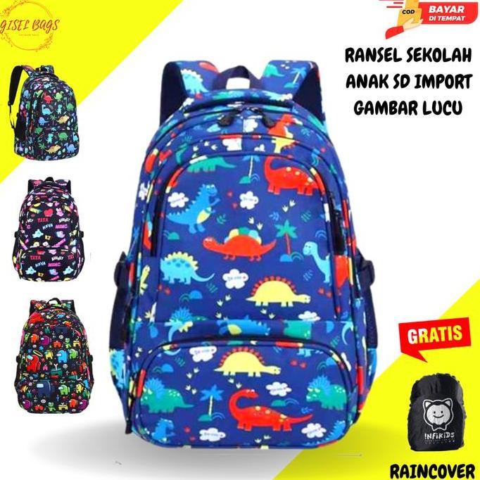 NEW TAS SEKOLAH ANAK LAKI LAKI SD IMPORT WATERPROOF ORI