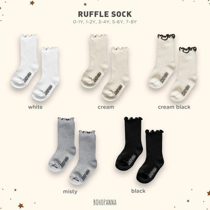Bohopanna Ruffle Sock / Basic Sock Set / Kaos kaki Ruffle Anak / Kaos kaki Anak