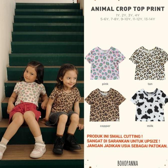 Bohopanna - Animal Crop Top Print Size Kecil Bohopanna - Baju Anak - Pakaian Anak - Baju Crop Anak- 