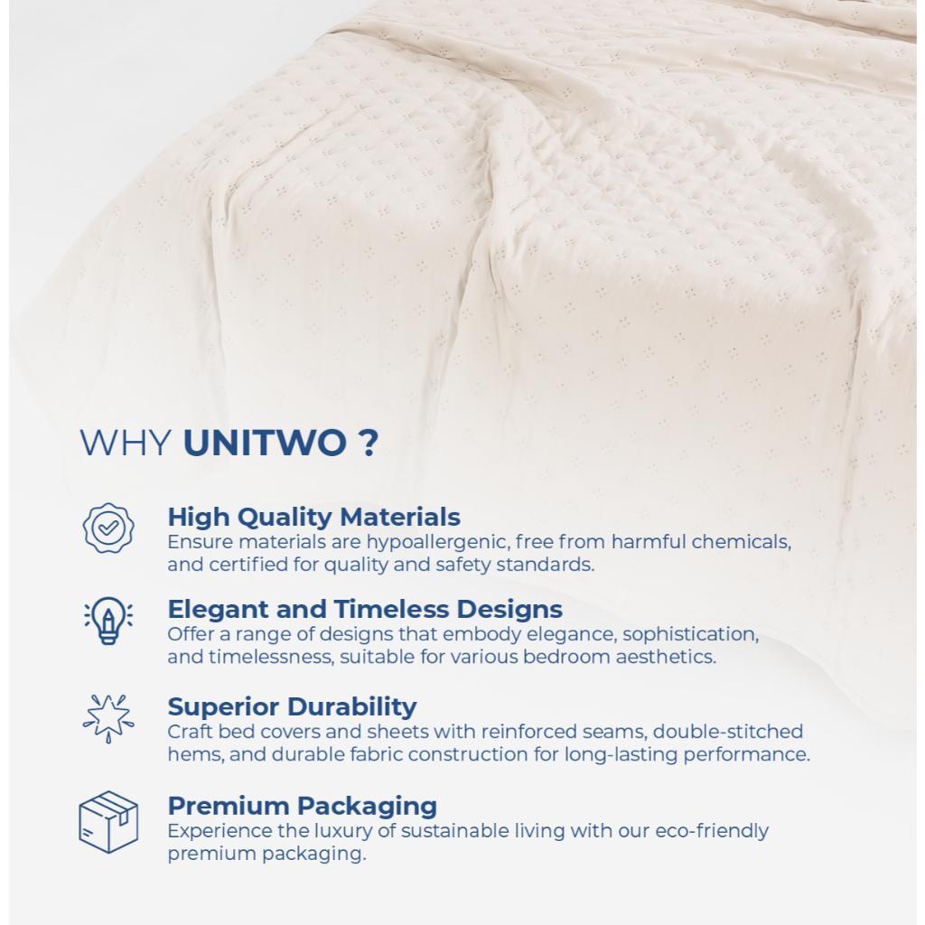 Unitwo [Bed Cover Only] Bed Cover Selimut Tidur Lembut Motif Polos - Soft Blanket Selimut Polos Kore