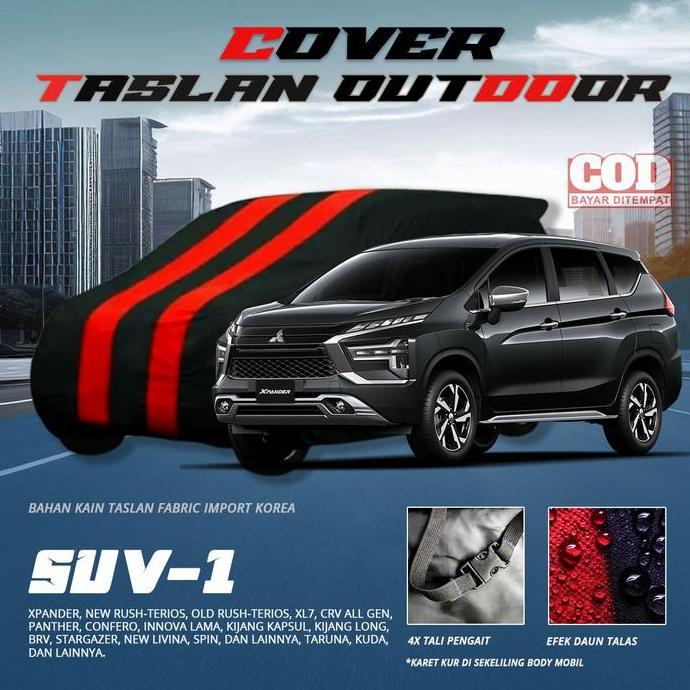 Cover Mobil Kain Taslan All-in-One: Karet Kur Tali Pengait Tahan Panas UV, Debu, dan Waterproof Outd