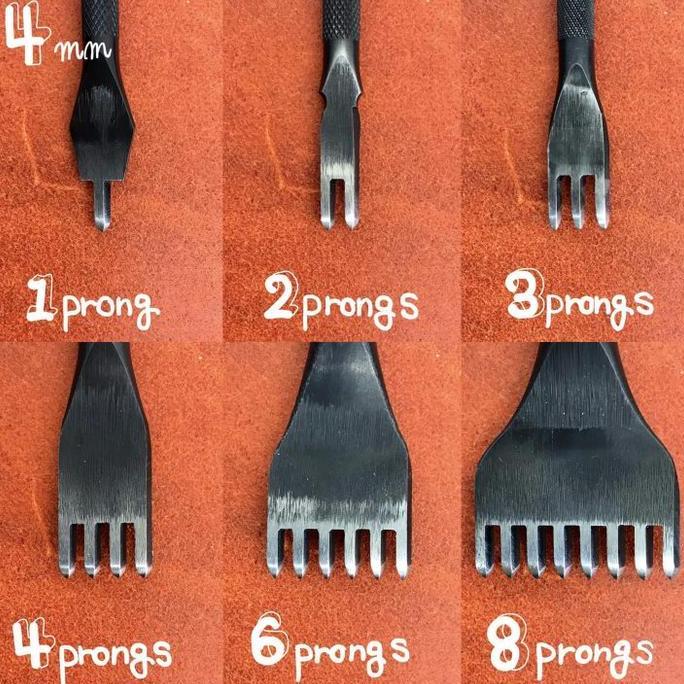 OKA Factory 4mm DIAMOND Hole Punches - prong pricking - Leather tools New