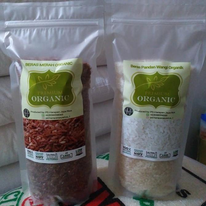 Dandimstoree - Beras Merah Organik Premium 1Kg & Beras Pandan Wangi Organik 1Kg