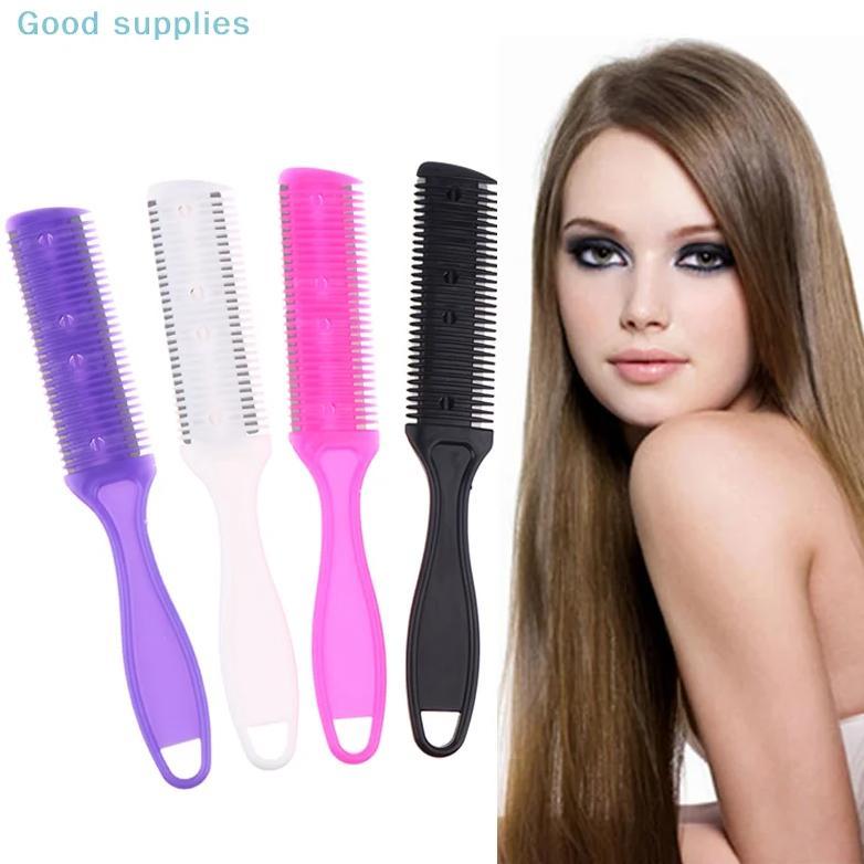 5Pcs Hair Cutting Comb Hair Brushes With Razor Blades Hair Trimmer Cutting Thinning Tool Barber Tool
