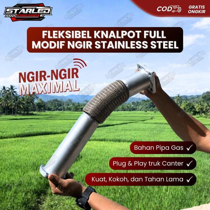 Fleksibel Knalpot Suara Ngir Material Pipa Gas Untuk Kendaraan Truk Canter Full Modifikasi Pnp Tingg