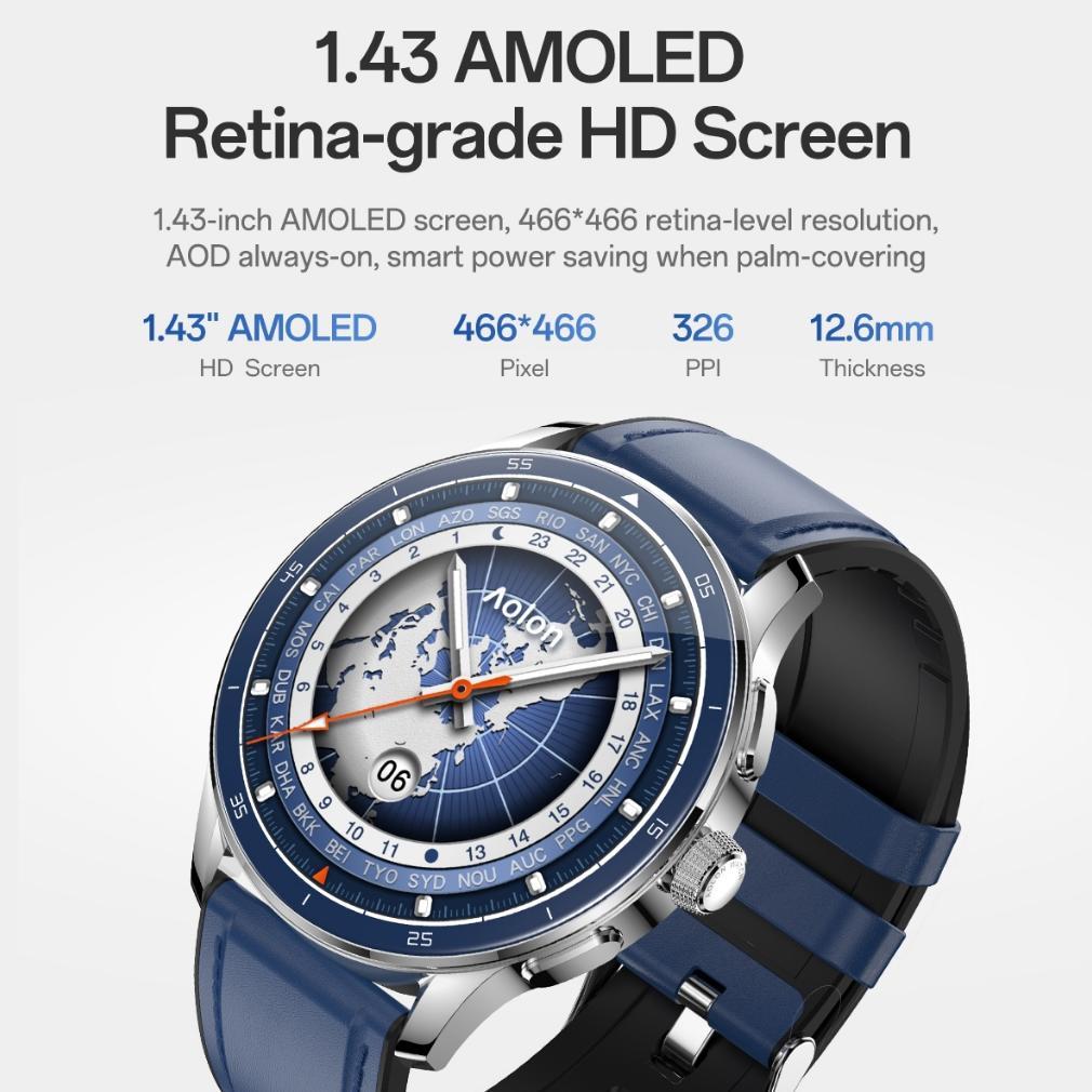 GARANSI [2026 NEW] Aolon Prime X Smartwatch 3D 1.43 inch AMOLED Tali ganda Original Pria dan wanita 