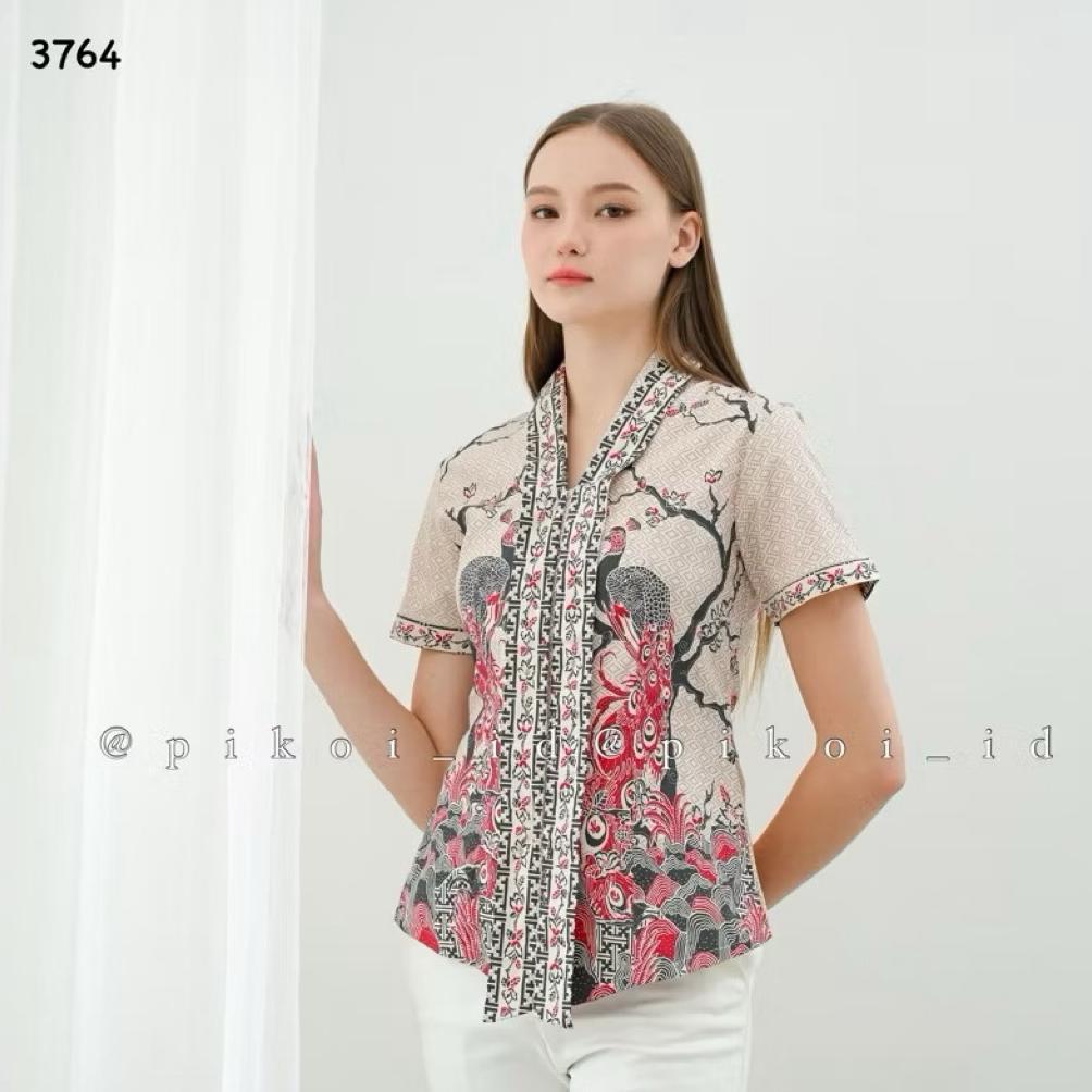 Termurah Baju Batik Wanita / Atasan Batik Cewek / Seragam Batik Kantor / Blouse Katun Batik Modern 2