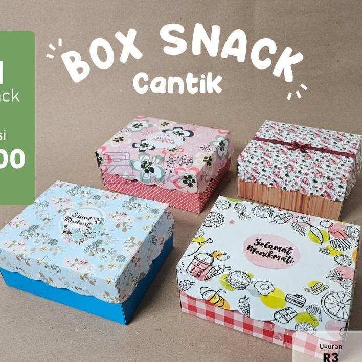 100 Pcs / 12X14 / R3Ck / Box Snack Cantik / Dus Kue Cantik / Box Kue / 310Gr