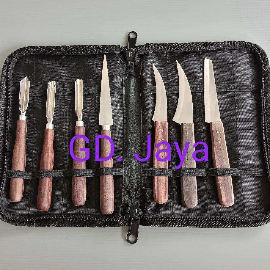 Pisau Garnish Isi 7 Lengkap Dengan Dompet/ Pisau Carving/ Pisau Ukir Buah