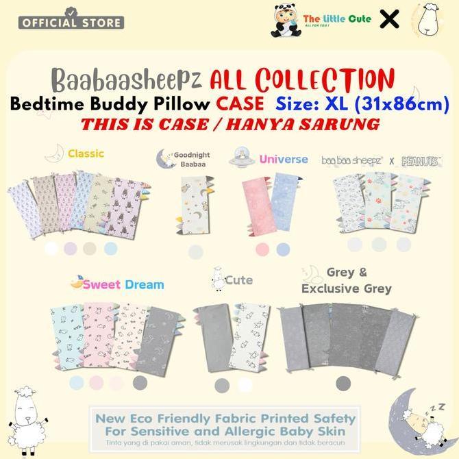 NEW BAABAASHEEPZ BEDTIME BUDDY PILLOW CASE XL SIZE SARUNG BEDTIME BUDDY CLASSIC GREY CUTE CHEF SWEET
