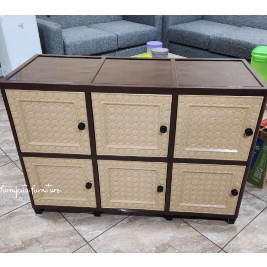 Lemari Pakaian Plastik Tabitha Clicks 3 Pintu Serbaguna