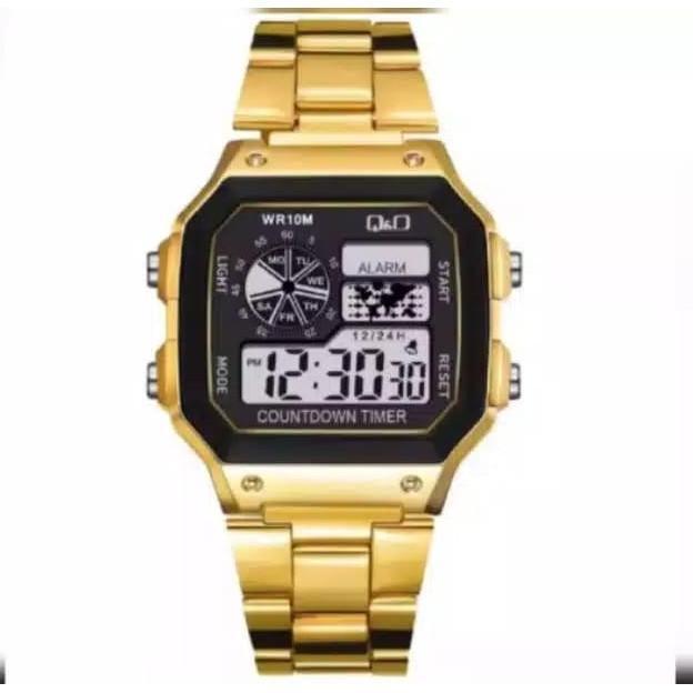 PREMIUM Jam Tangan Digital Pria Wanita Kotak QQ Rantai