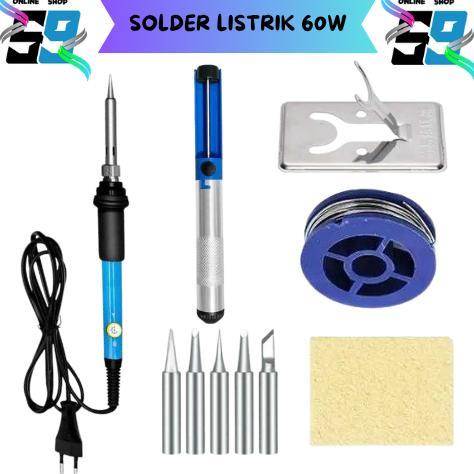 Paket Lengkap Solder Listrik 60 Watt Solder Listrik 1 Set Komplit Satu Set Solder Listrik Adjustable