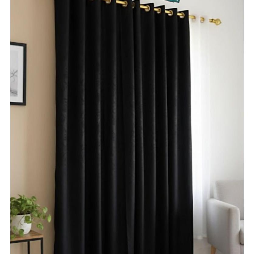 Gorden Polos Embos Smokring 130X220 Cm - 12 Ring 6 Gelombang - Kain Embos Halus Tidak Luntur + Tali 