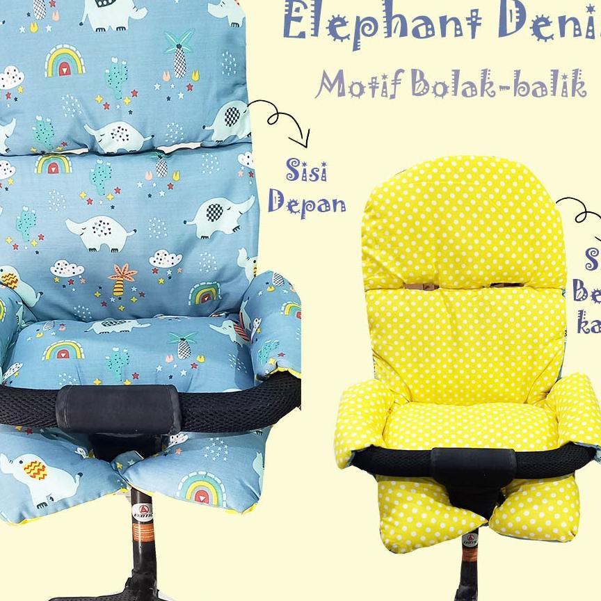 Elephant Denim - Stroller Pad Untuk Model Roda 4/ 5 Alas Stroller Exotic Lw 120, Pasific,Ezzy,Baobao