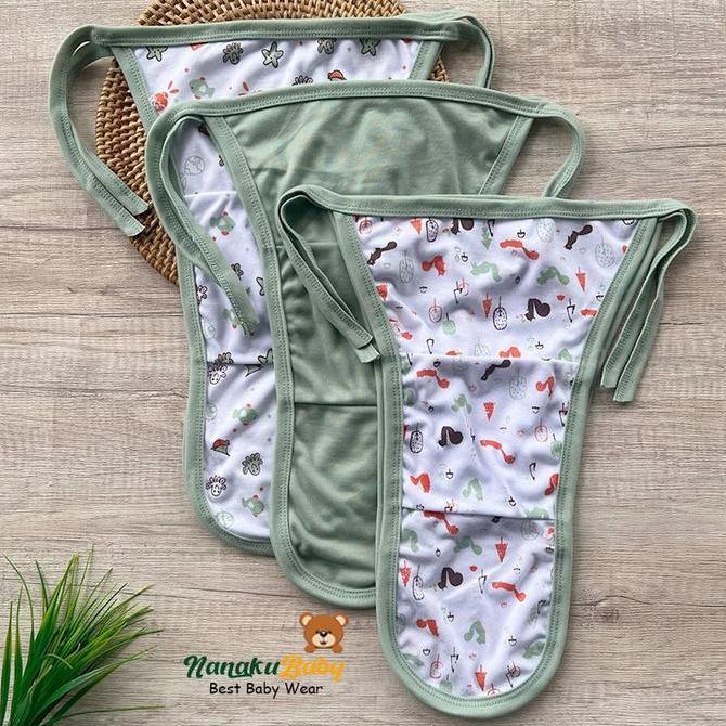 Whoiam- Nanaku Baby - Isi 6 Pcs & 12 Pcs Popok Bayi Baru Lahir ( Popok Kain Tali ) Series Hijau Mint
