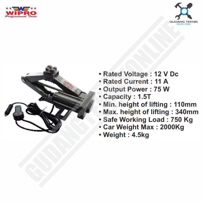 ORIZA Dongkrak Jembatan ELECTRIC 1,5 Ton WIPRO DJE-15/Dongkrak Listrik Mobil