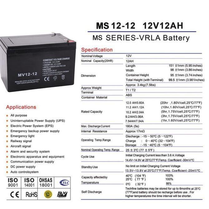 GARAVAR 6 volt 4.5 Amper Battery motor mainan anak mobil mobilan Aki Sepeda Listrik Battery 6v 7ah m