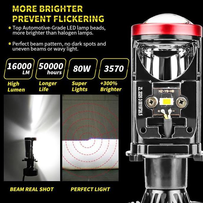 GARAVAR Mini Projie Y7D Y6D H4 50 Watt Original Import Super Terang Lampu LED Mini Projector Vinyx Y
