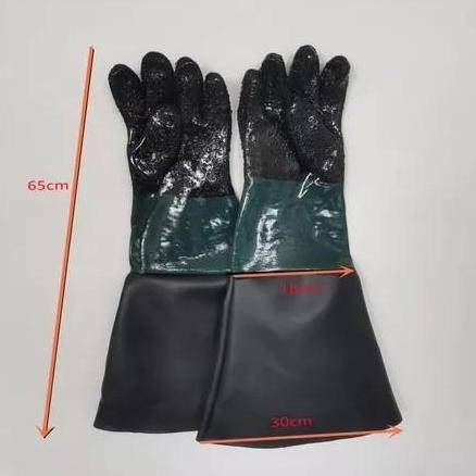 MANAZY 1 Pair Sandblasting Tangan Karet Sarung Tangan Blasting 65cm Gloves Sandblasting Sarung Tanga