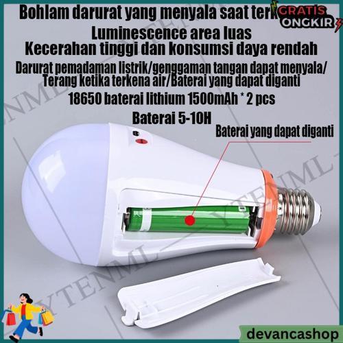 20W 2 BateraiEmergency Led Lampu Emergency Led Arashi Magic Bohlam Lampu Listrik Mati Darurat /Lampu