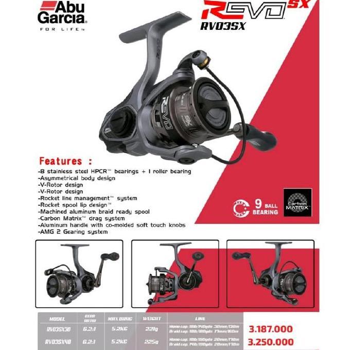 Reel Spinning Abu Garcia Revo Rv03Sx30 Rv03Sx40 | Reel Galatama | Reel Pancing | Reel Murah