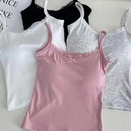 Tank Top Bra Lace Knit Inner Cup Bra Wanita Tanktop Panjang Bra Wanita 115