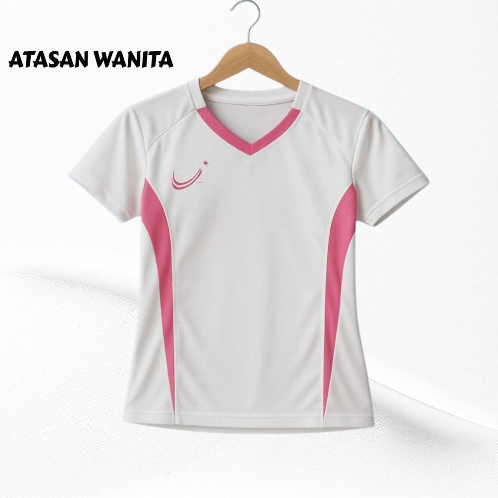 Termurah Kaos Senam Wanita Dry Fit Warna Kuning/Ungu/Putih