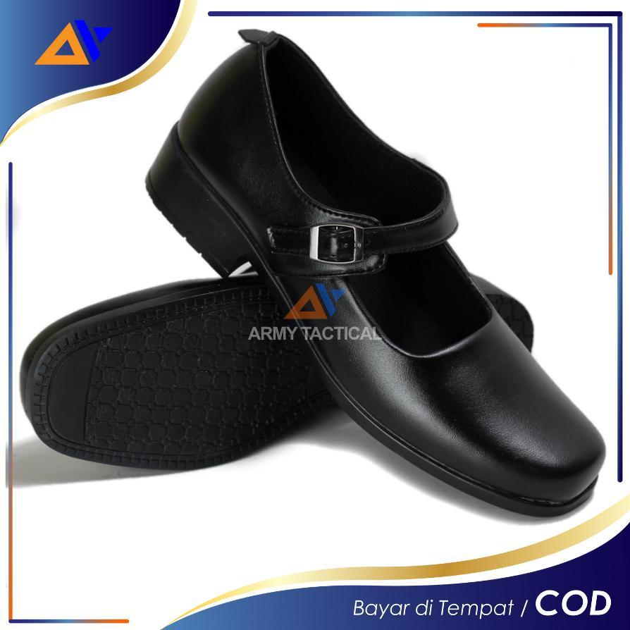 Sepatu Wanita Moxxer Pantofel Paskibra Heels Pantopel Formal Cewek Sekolah Hitam Doff Oxford