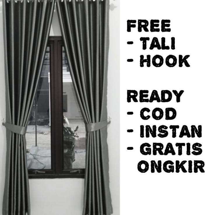 Gorden Blackout Polos Glosy Premium Gordeng Jendela Panjang Pendek Pintu Kamar Ruang Tamu