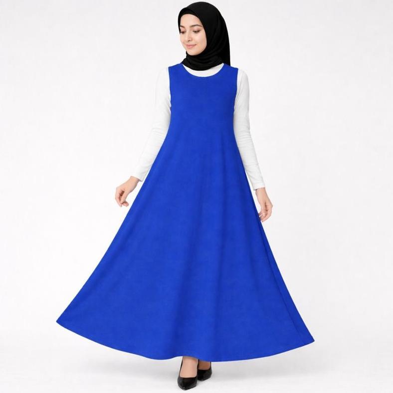 Termurah Gamis Polos Tanpa Lengan / Yukensi / Dalaman Outer Cardigan Muslimah Dress Panjang Bahan Je