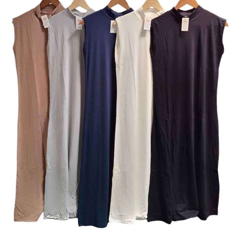 Premium Manset Dress Lekbong Tanpa Lengan Manset Gamis Tanpa Lengan Bahan Rayon Premium Inner Dress 