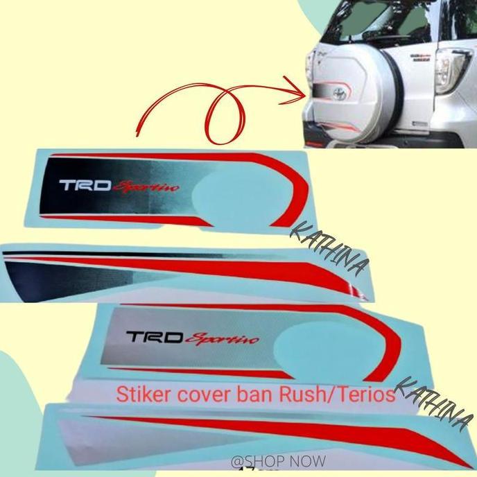 Stiker Cover Ban Serep Tulisan Trd Sportivo Mobil Toyota Rush Terios Promo