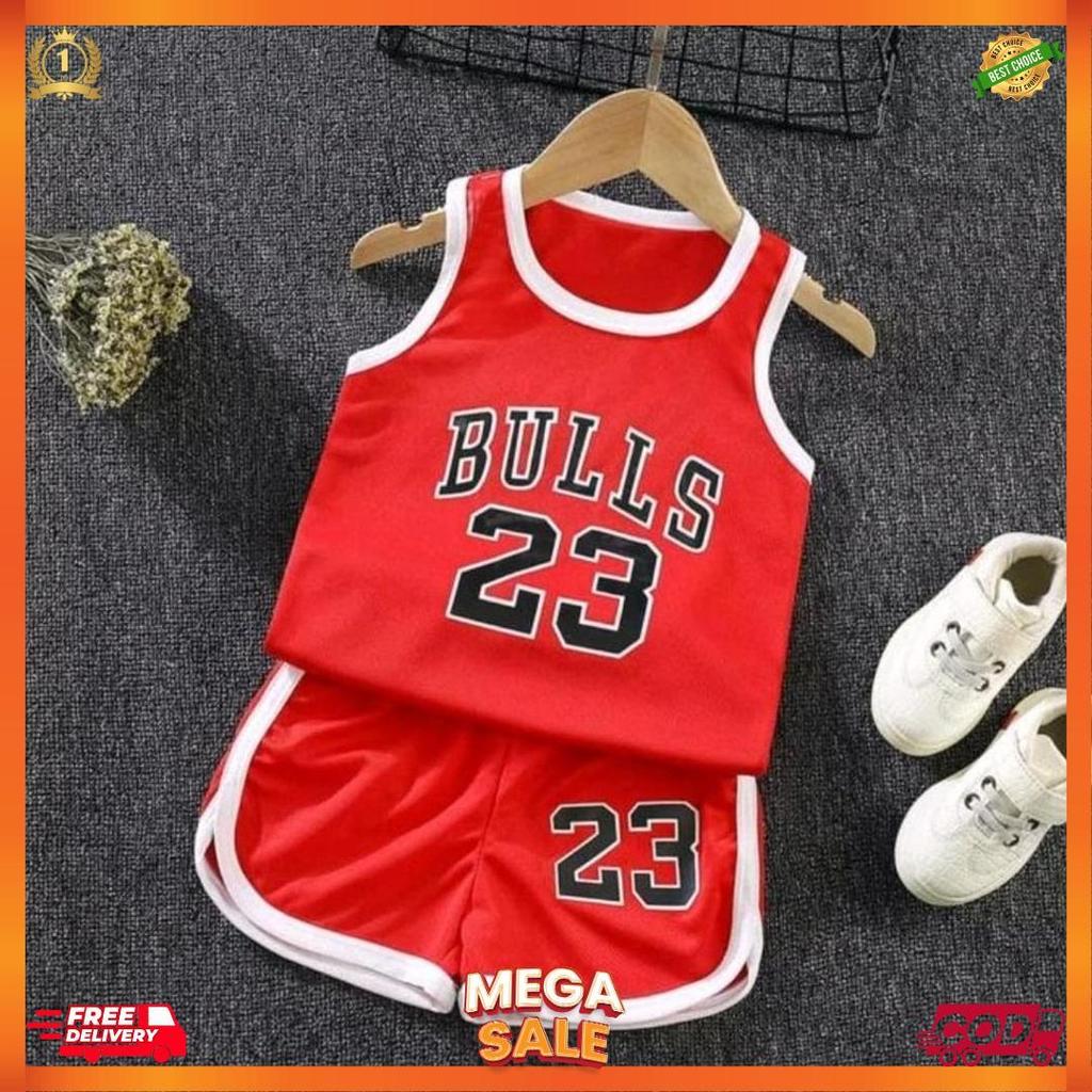 Terlaris setelan baju anak bayi laki laki umur 6 bulan-5 tahun lucu motif bulls 23/ setelan baju lex
