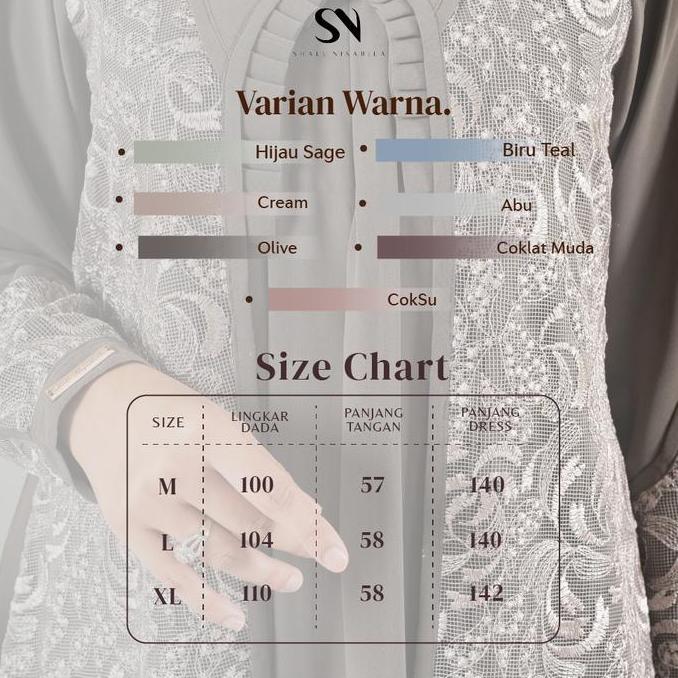 Shalu Nisabila - Dzafina Gamis Dress Gaun Panjang Mewah Brokat Tile Baju Muslimah Brukat Tile Wanita