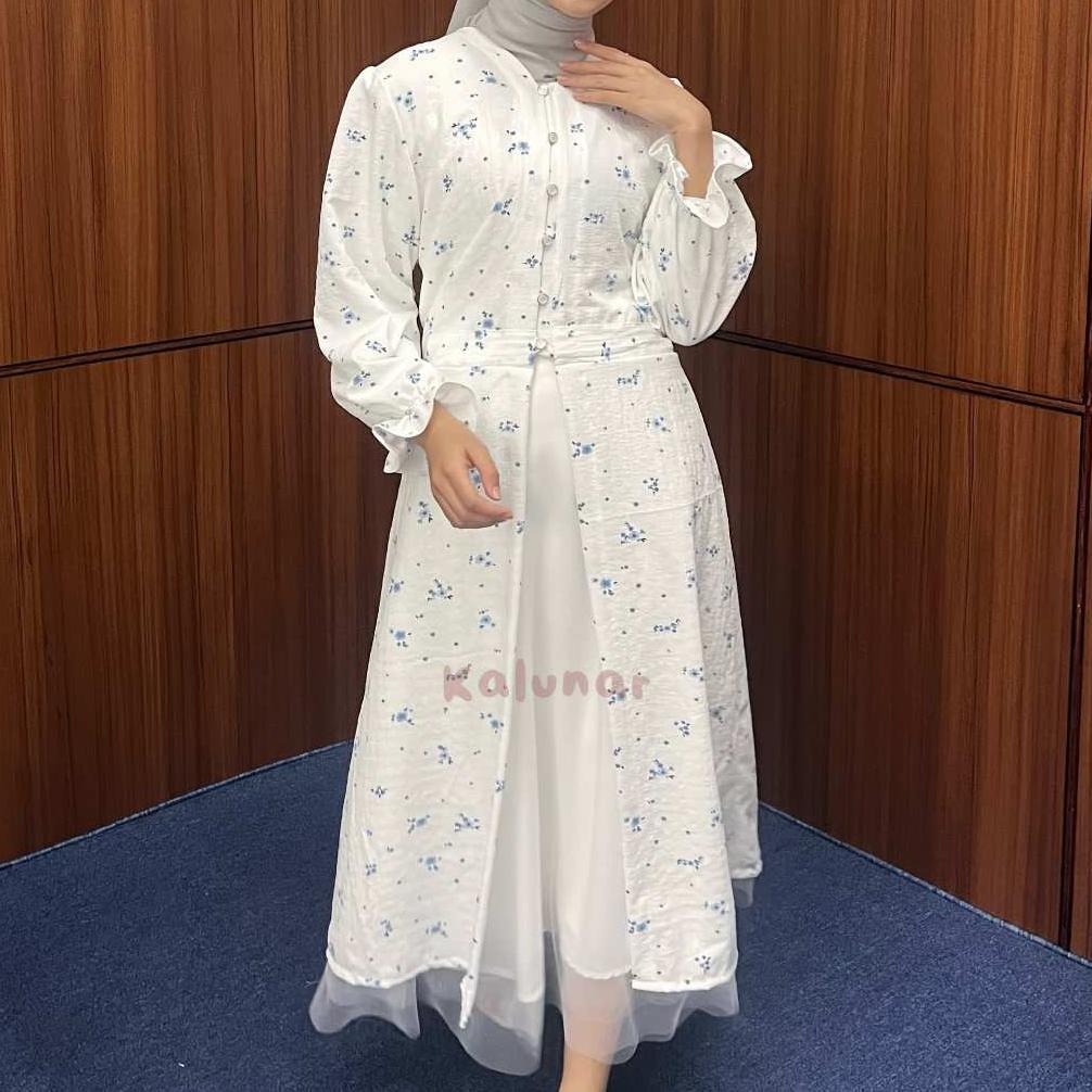 OFFICIAL [READY STOCK] KALUNAR - Daisy Tunik Lebaran Kondangan (Atasan Gamis Wanita Motif Bunga Mode