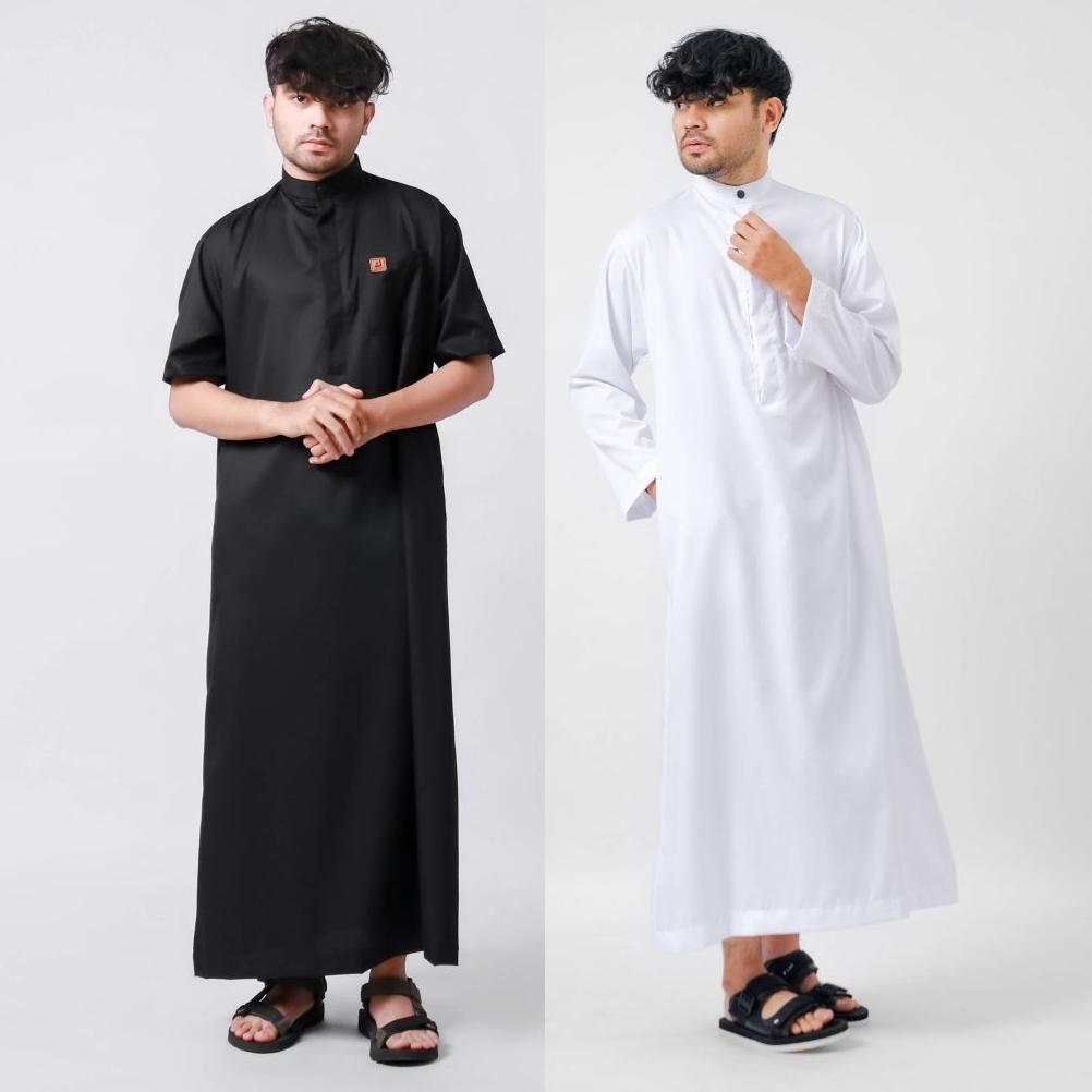 ORIGINAL GAMIS PRIA GAMIS PUTIH POLOS GAMIS HITAM POLOS LENGAN PANJANG