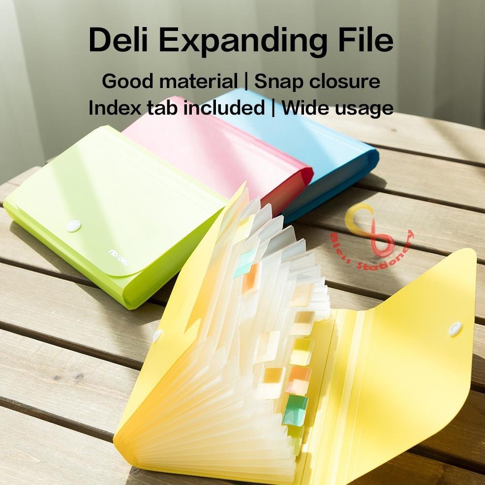 Deli Dompet plastik A6 map uang map nota map giro map harmonika Expanding File